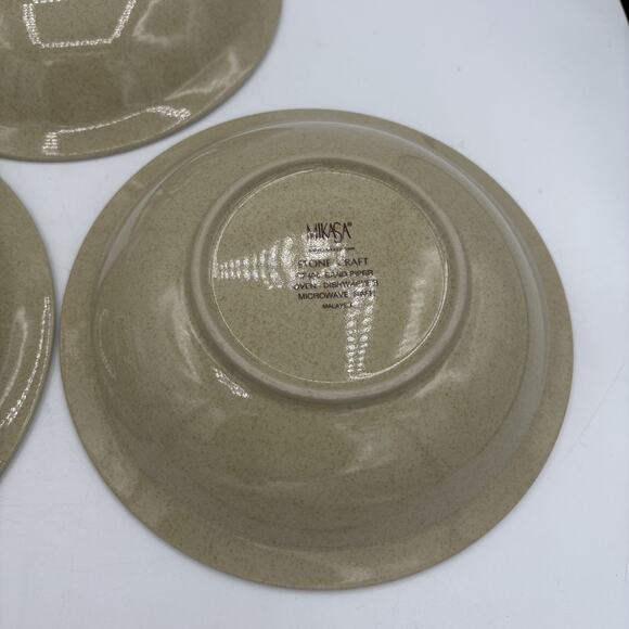 Mikasa Stone Craft Sand Piper Bowls Set of 3 8.5" CF404 Oven Microwave Safe - Picture 10 of 11